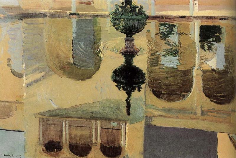 Joaquin Sorolla The reflection of the pool water Spain oil painting art